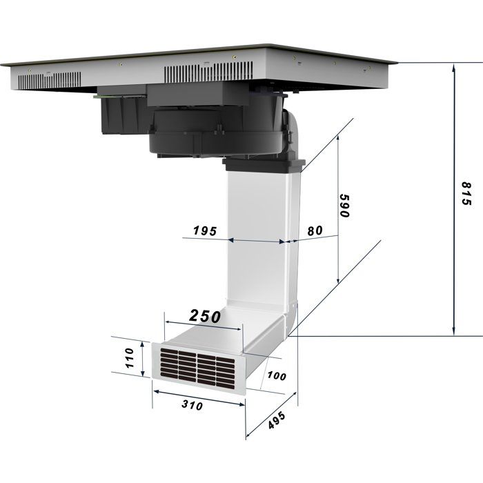Induktionskochfeld mit integriertem Dunstabzug - TRIOMPH - TRCPIDA8000B - 4 Kochzonen - 80 cm - 7000 W