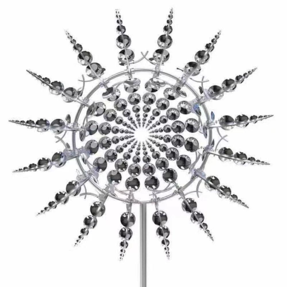 Ground Mounted Wind Spinner Wind Powered Kinetic Sculpture Metal Windmill  Garden Decoration