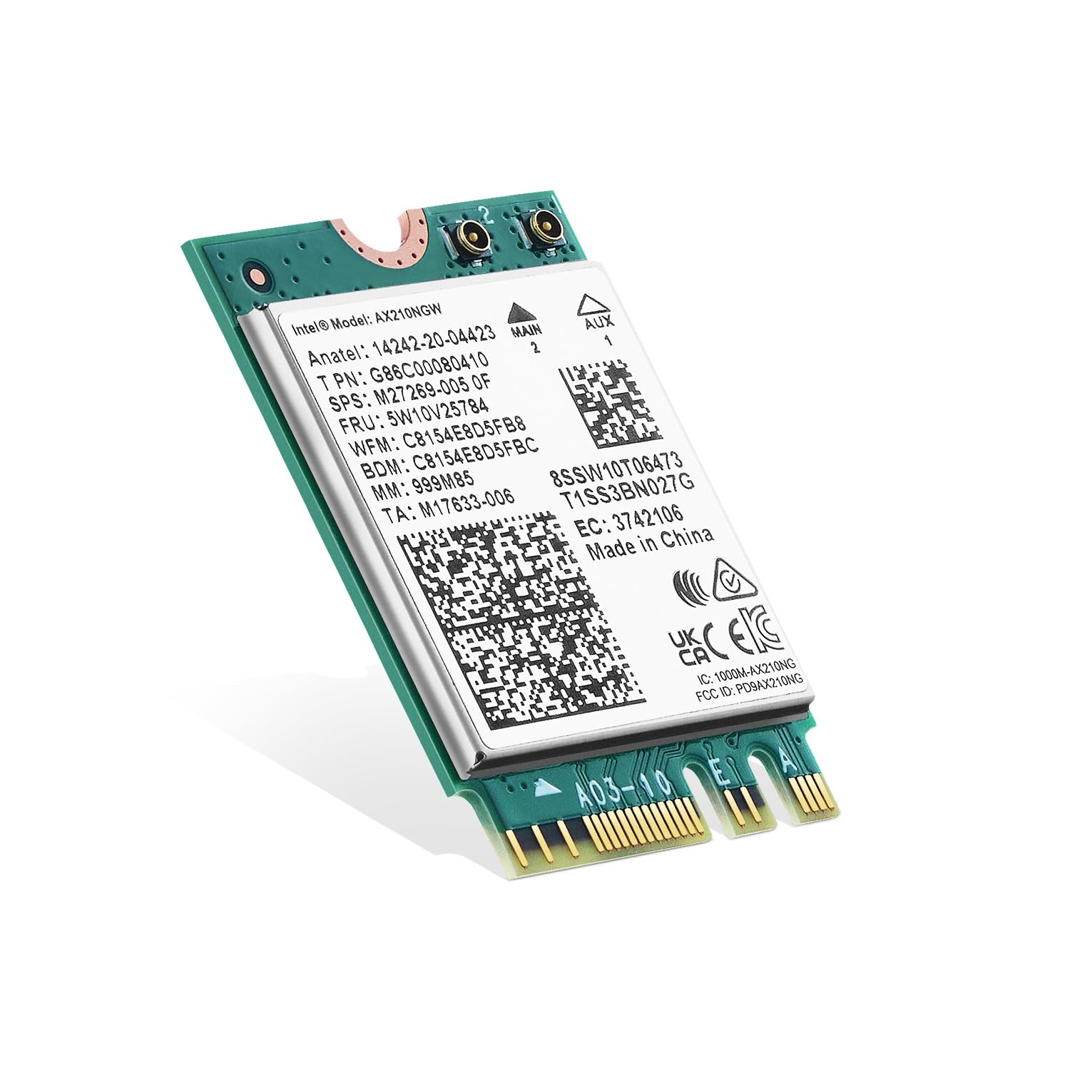 

Карта Binardat WiFi 6E AX210NGW WiFi Network Intel AX210 Chip Bluetooth 5400 Мбит/с OFDMA для ноутбука Windows M.2 адаптер, 5.3, трехдиапазонный 2,4 ГГц/5 ГГц/6 ГГц и