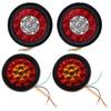 2 Stück LED-Bremslicht für Auto 12V Retro Runde Nebelschlussleuchte 16-LED-Rücklicht für Anhänger