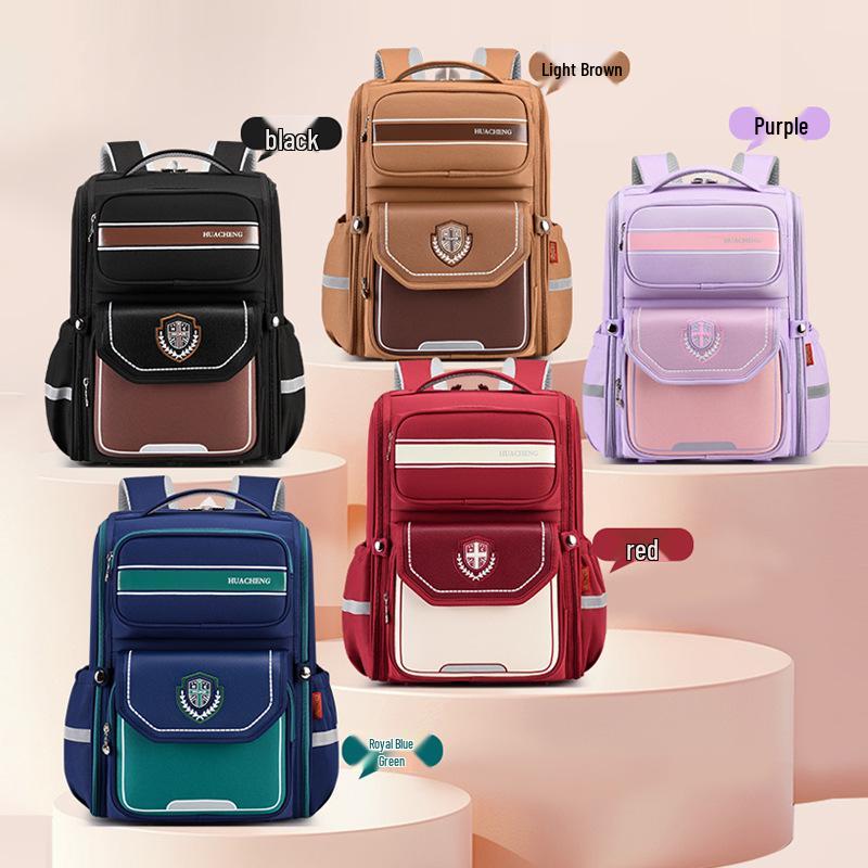 Children's Spine Protection Backpack, Ages 6-12, Grades 1-6, with Double Straps and Burden Reduction for Primary School.