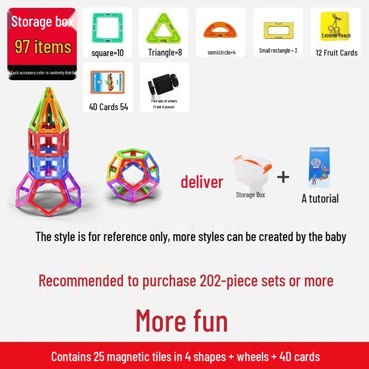 Large Magnetic Tiles Building Blocks Set for Kids - DIY Educational Toy