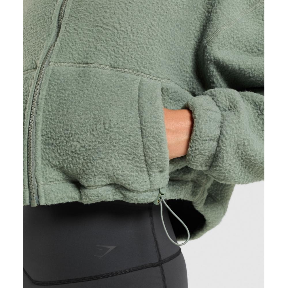 Gymshark Elevate Fleece Mid Jacket Unit Green B5a7t Ecjf