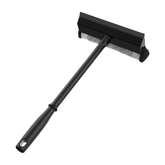 MR.SIGA Professional Car Window Cleaning Squeegee for Bathroom Glass Wall Cleaning with Handle, 2 in 1 Window Cleaning Squeegee Window Cleaning