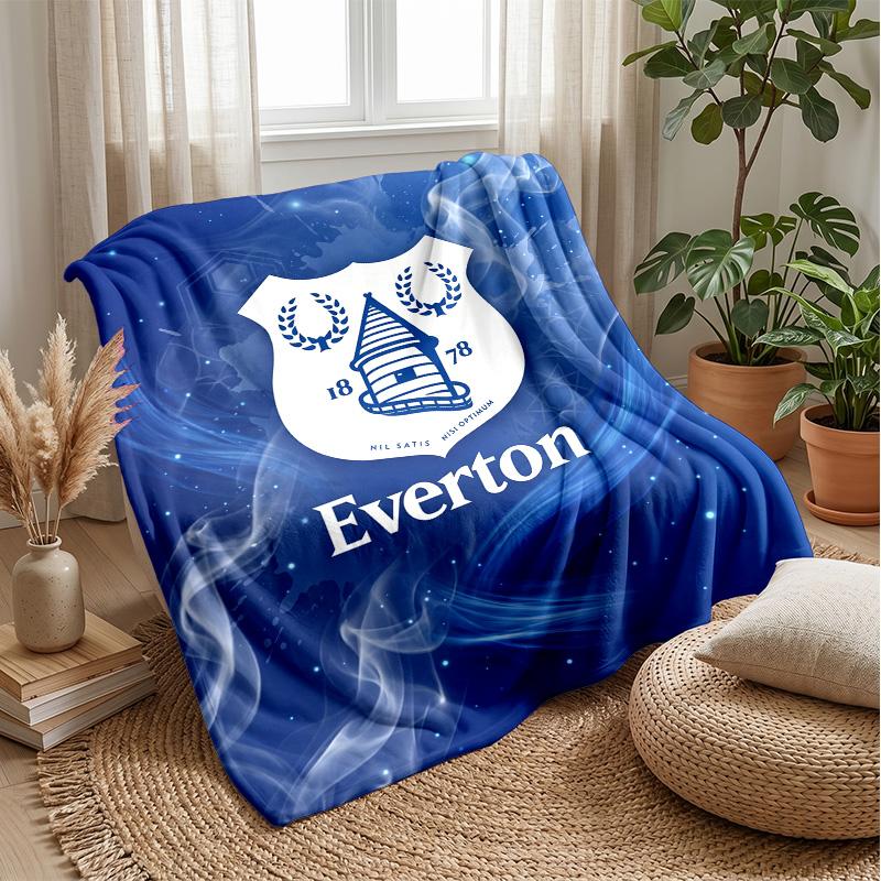 Coperta in Flanella con Stampa Calcio Everton, Morbida Calda Leggera Coperta da Divano Letto Campeggio