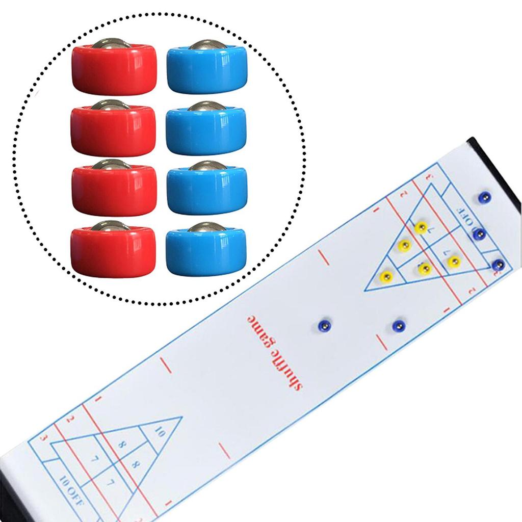 8 Pieces Shuffleboard Pucks Rollers Set for Kids Adults Tabletop Sports Game