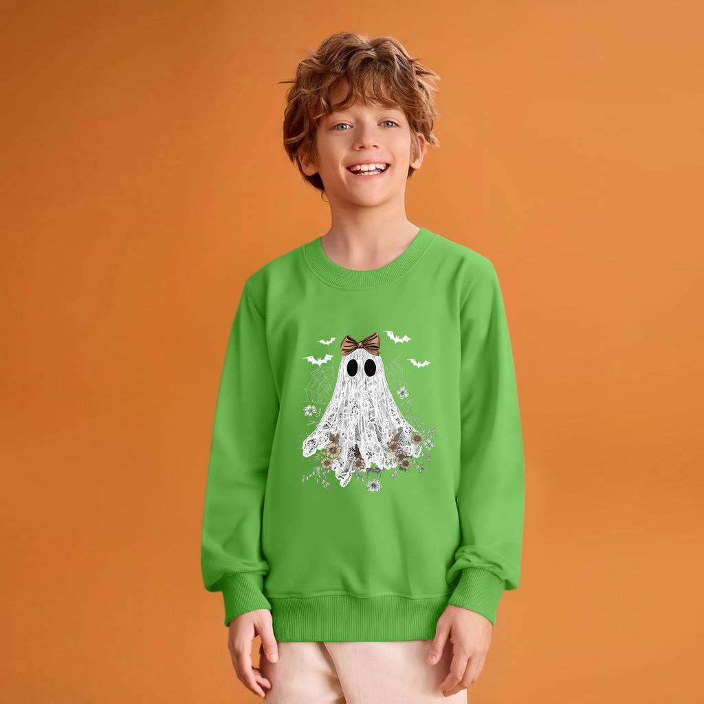 Children's Fashion Loose-fitting Casual Halloween Long-sleeved Printed Round Neck Sweatshirt