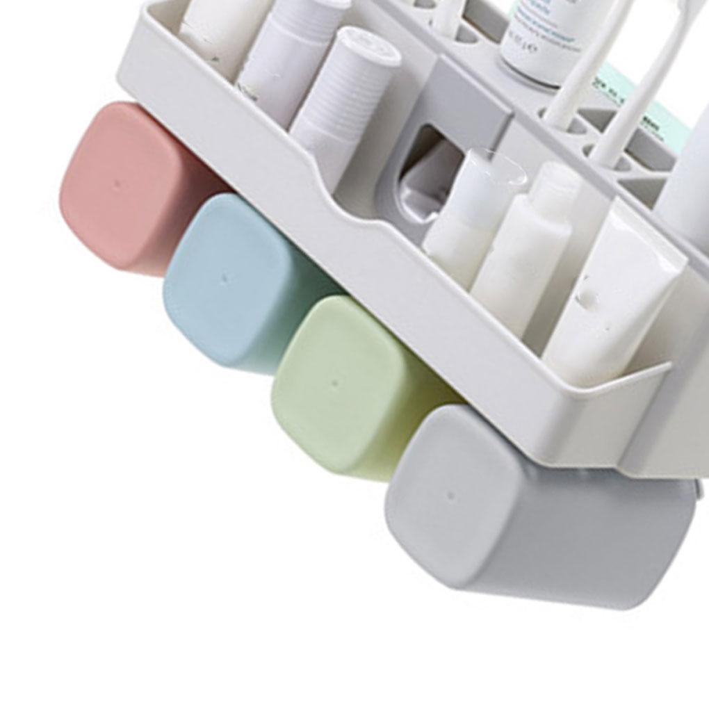 4 in 1 Toothbrush Holder Set Automatic Toothpaste Dispenser Toothbrush Facial Holder Set Wall Mount Stand
