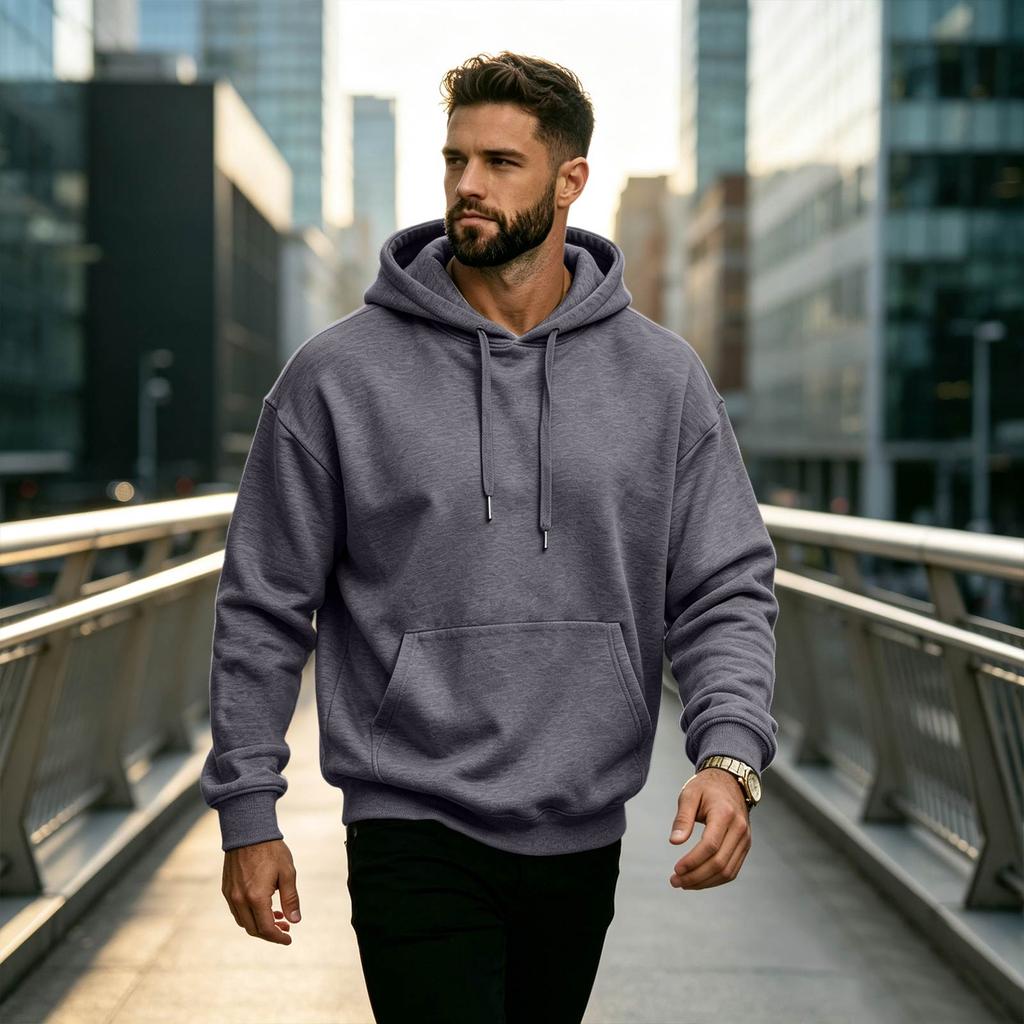 Men's Long Sleeve Hooded Sweatshirt Casual Pullover