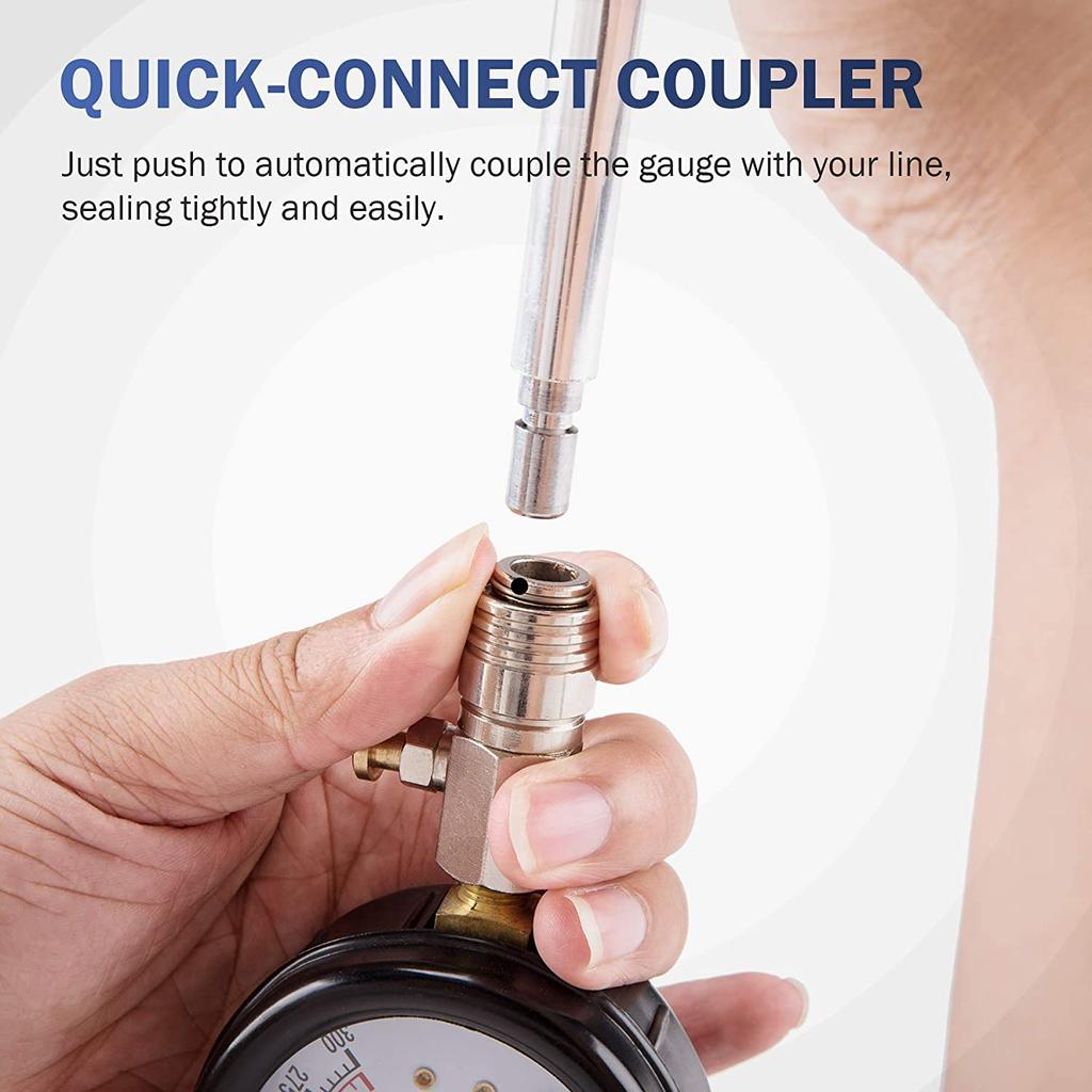 Zylinderkompressions-Testkit für Gasmotoren, Automobilwerkzeuge und Messgeräte, 8-teiliges Testkit für die Kompression von Motorzylindern