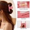 Childlike Stationery Hair Claw Thick Built-in Spring Claw, Transparent Soft Acrylic Shower with Frog Shaped Curved Anti-Slip Teeth, Cartoon Style Clip