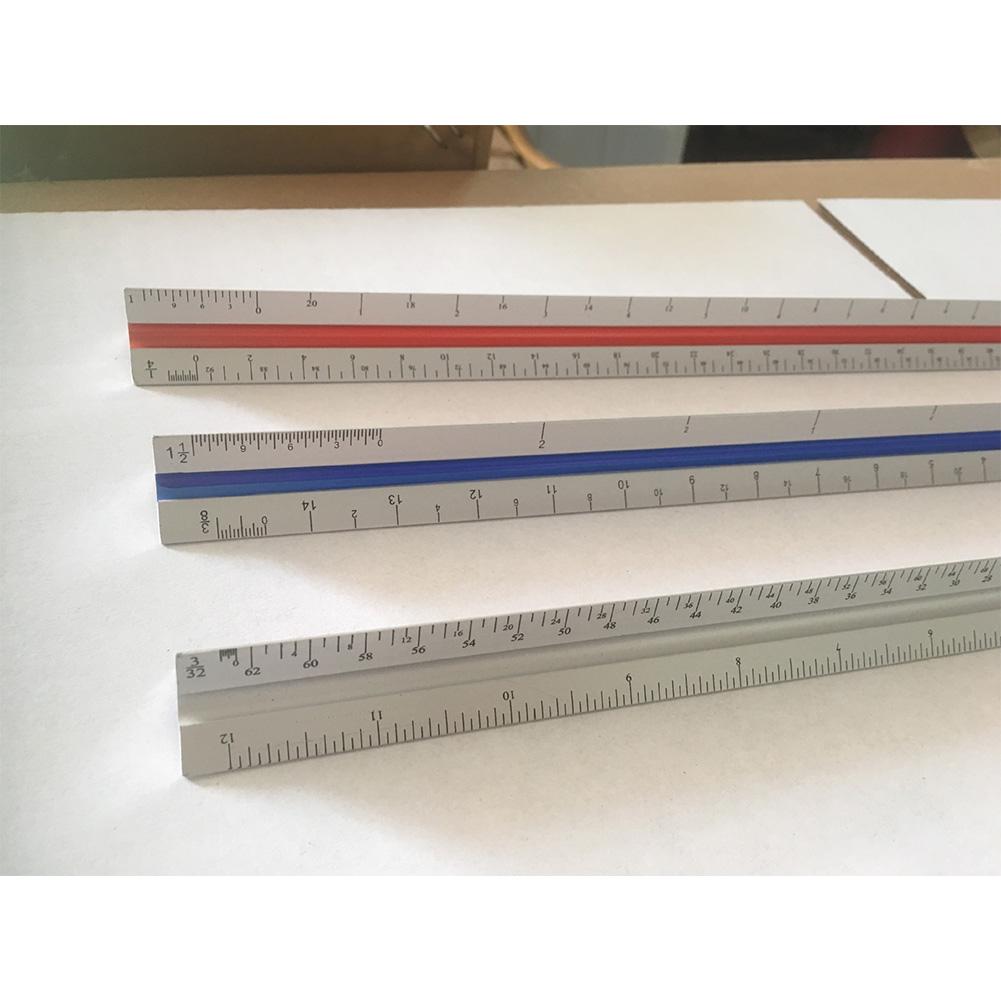 30cm Architectural Triangular Scale Color Coded Aluminum Alloy Accurate Engineer Technical Ruler color
