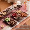 Bamboo and Wood Snack Tray with Compartments for Fruit, Nuts, Candy, and Desserts
