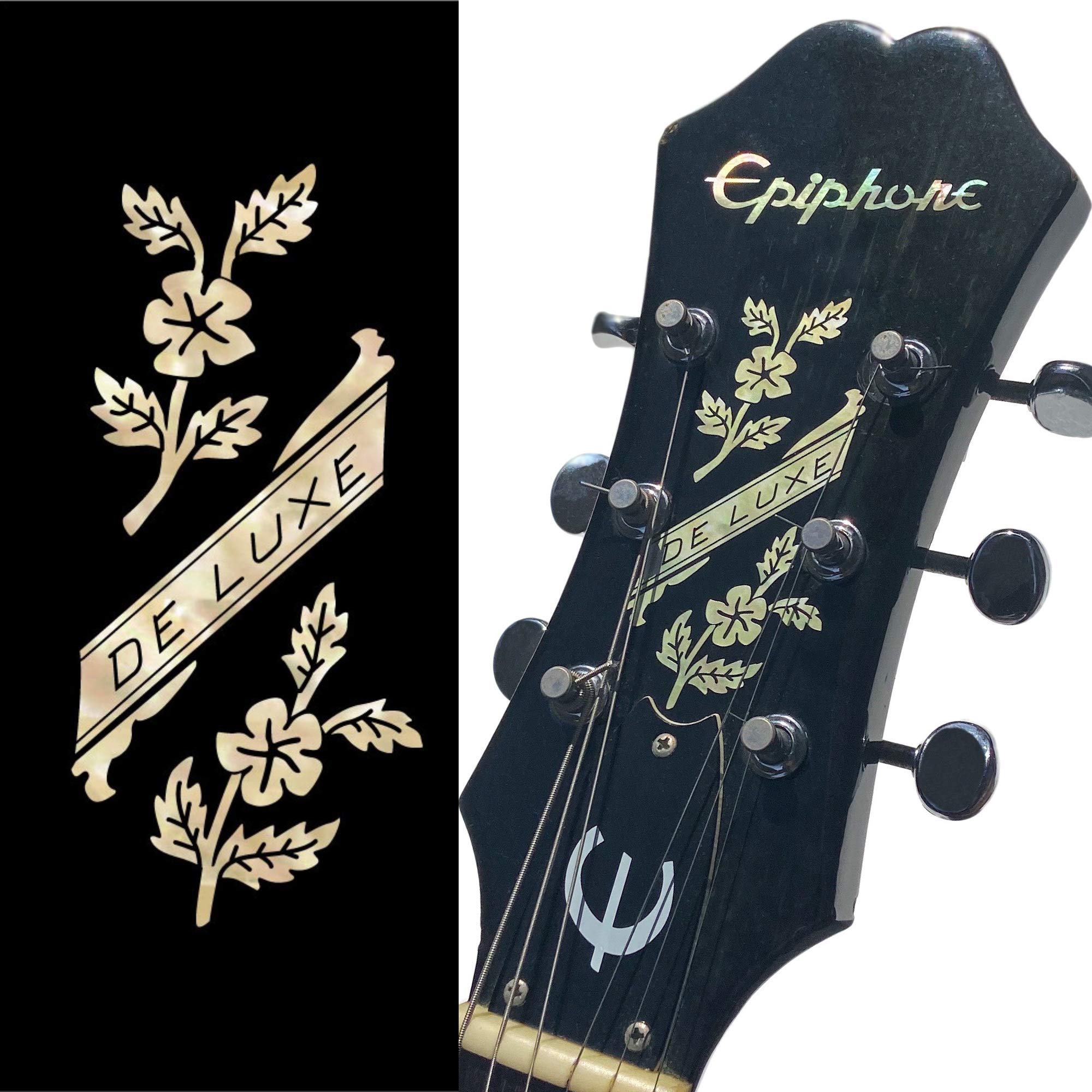 

Наклейка-инкрустация на гитарную головку Epiphone Deluxe Flower