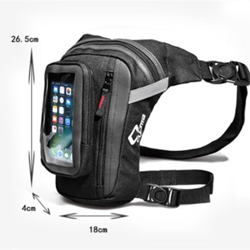 Herremote Oxford Motorsykkel Drop Leg Bag Hip Hop Bum Fanny Pack Vanntette motorsykkelvesker Outdoor Casual Midjepakke