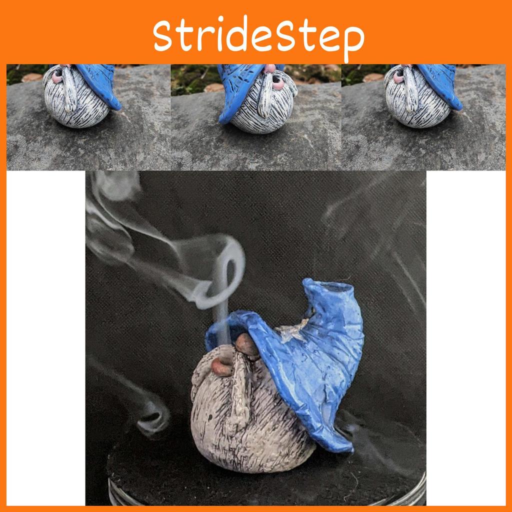 Charmig rökande gammal dvärg harts hantverk bordsskiva trädgårdsdekor för hem och kontor