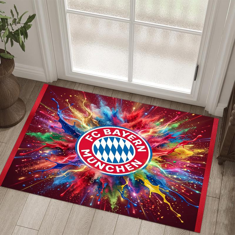 Bayern München Design Kristall Sammet Matta Mysig Icke?Halkskyddad tryckt matta för sovrum, vardagsrum, entré