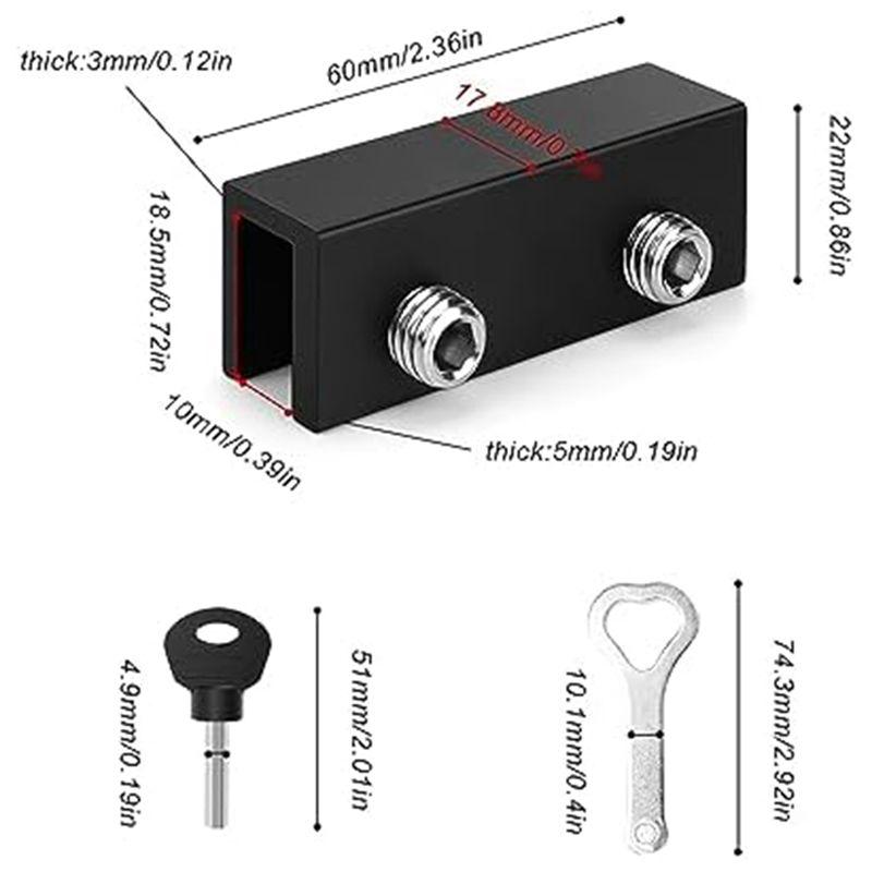 A84X-Black Window Locks 4 PCS Sliding Adjustable Window Safety Locks Perfect For Vertical Windows And Sliding Doors Garage Door