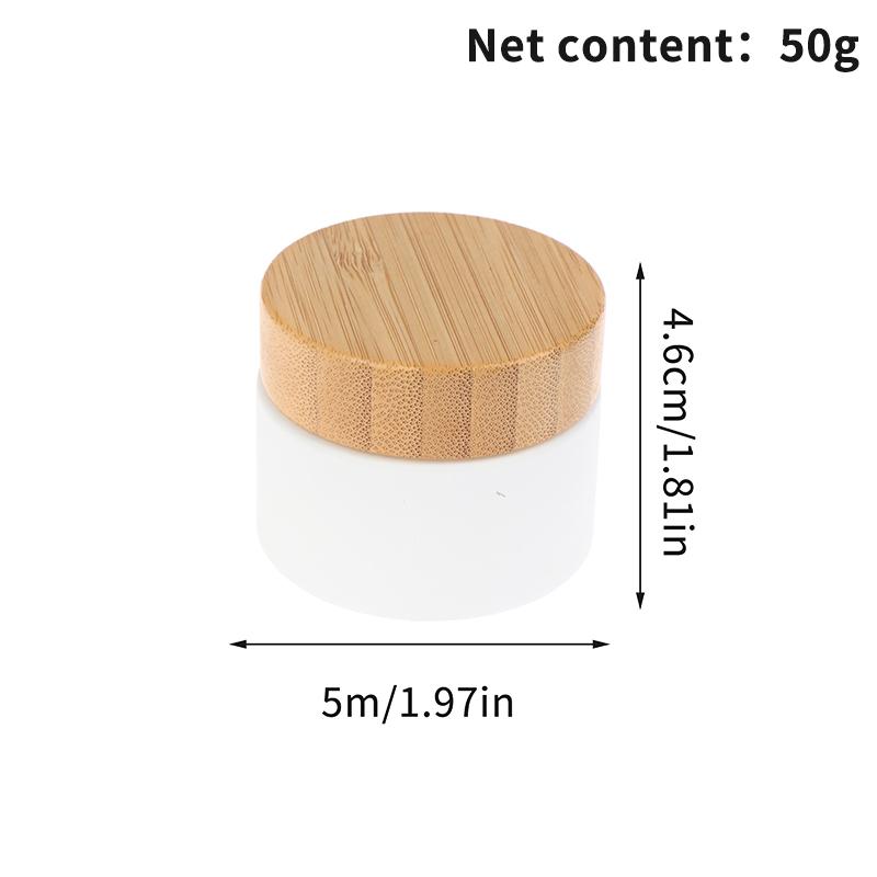 Mini Glass Jar Cosmetics Subpackage Filling Wood Cap Bottle Face Cream Lipstick Storage Container Frosting Refillable 5G-200G