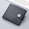 Men's Retro Leather Wallet with Buckle - Short, Soft, Horizontal Design and Card Holder for Youth