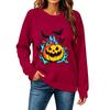 Women's Fashionable and Casual Halloween Print Pullover Hoodie