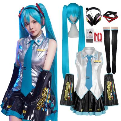 [Молочний час] Косплей Хатсуне Міку Хелловін VOCALOID Оригінальний костюм з перукою (Костюм, Розмір M)