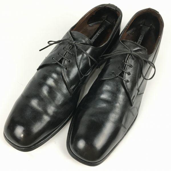 Pre-80s Vintage FLORSHEIM Plain Toe Business Shoes Black size 9D 26.0-27.0 Men's(USED)