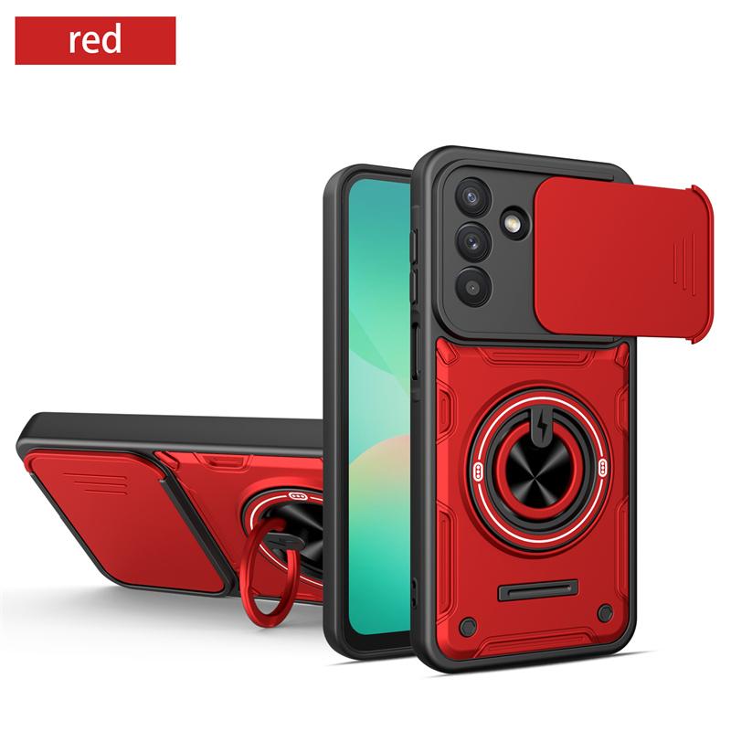 Armor Funda Para For Samsung Galaxy A37 A57 A17 5G A07 4G Case Slide Camera Lens Back Cover Magnetic Ring Stand Protect Coque
