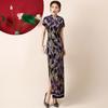 Cheongsam new autumn temperament model thin catwalk performance clothes long Chinese style elegant improved dress