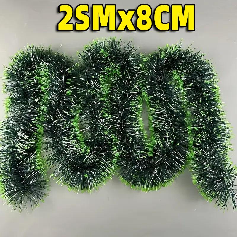 20/2m Christmas Green Cane Ribbons Garland Xmas Tree Ornaments Cane Ribbon Wreath Hanging Pendents DIY Home Party Decor Supplies