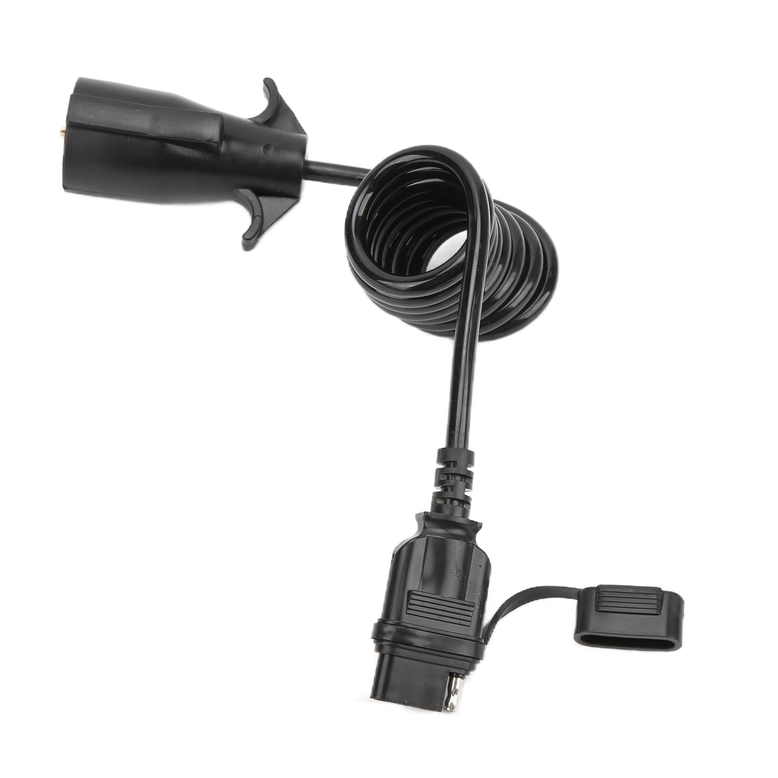 

7 Way Flat Blade to 4 Way Trailer Adapter Connector Dustproof for Cars Trucks RVs