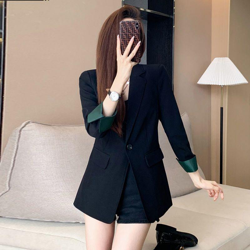 

Экспортный костюм оверсайз верхняя одежда женская осень 2025 новый дизайн чувство кэжуал жареный стрит трендовый самый простой для сочетания костюм женский 811 Black L