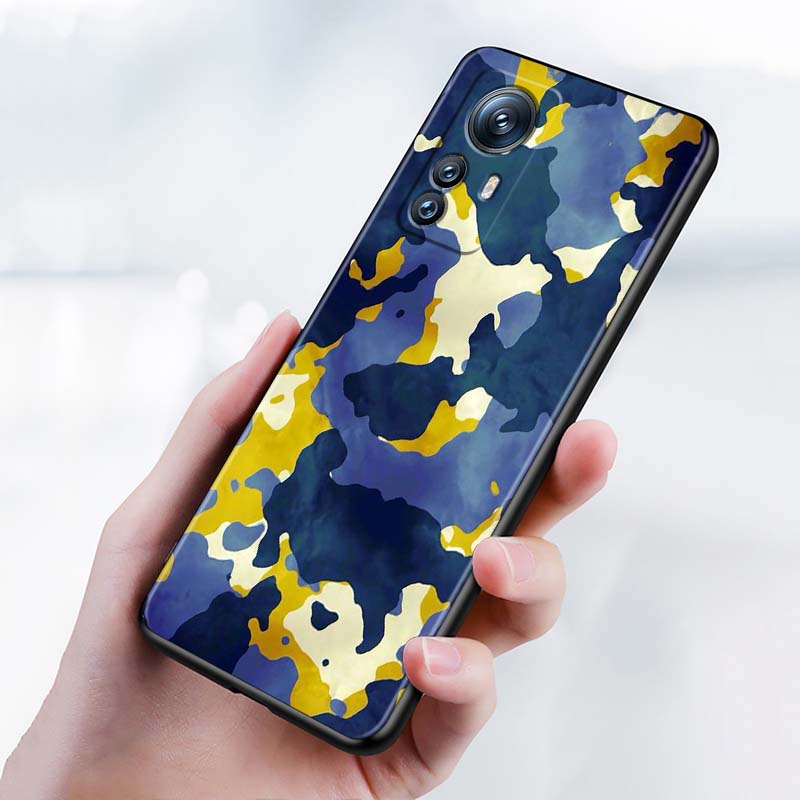 Creative Camouflage Pattern Phone Case For Xiaomi Mi 15 14 13 13T 12 12T 12S 11 11i 11T Pro Ultra Lite 5G Black Soft