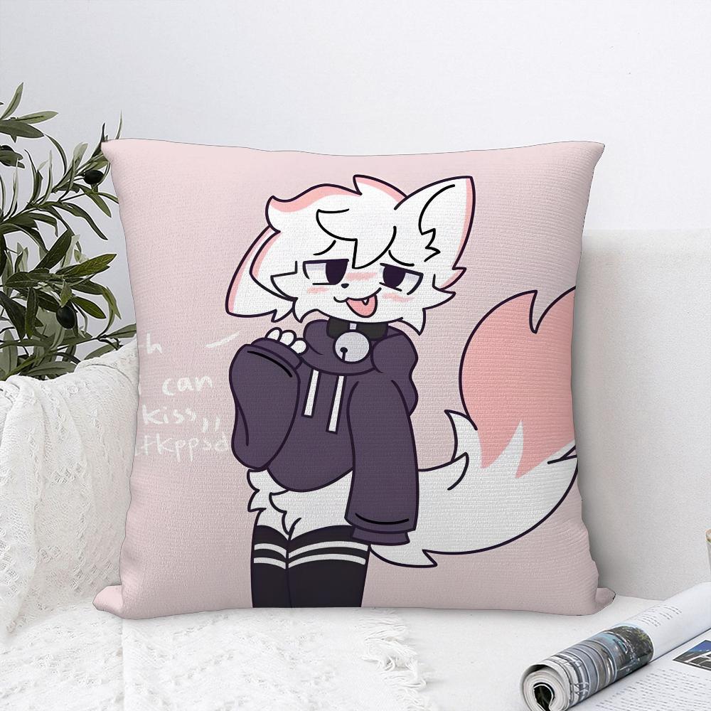 B-Boykisser Silly Cat Cute Pillow Case Plush Fabric Soft Pillowcase Double Sided Print Sofa Cushion Cover Throw Pillow Cover