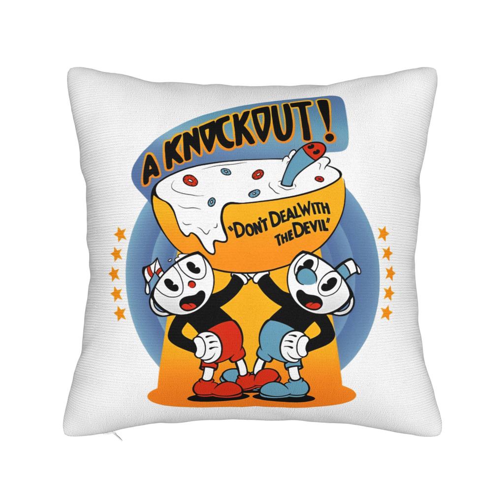 Cupheads And Mugmans Cartoon Pillowcase Printing Cushion Cover Decoration Throw Pillow Case Cover Home Wholesale