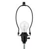 Black Lampshade Harp Holder Bracket with Finial Cap, Anti-Rust Lamp Parts for Table and Floor Lamp