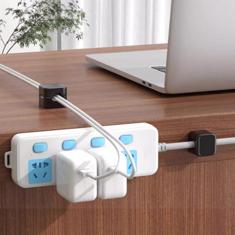 6/12 Pcs Magnetic Cable Clip Cable Holder Adhesive Wire Keeper Cord Cable Organizer For Home Office Under Desk Management