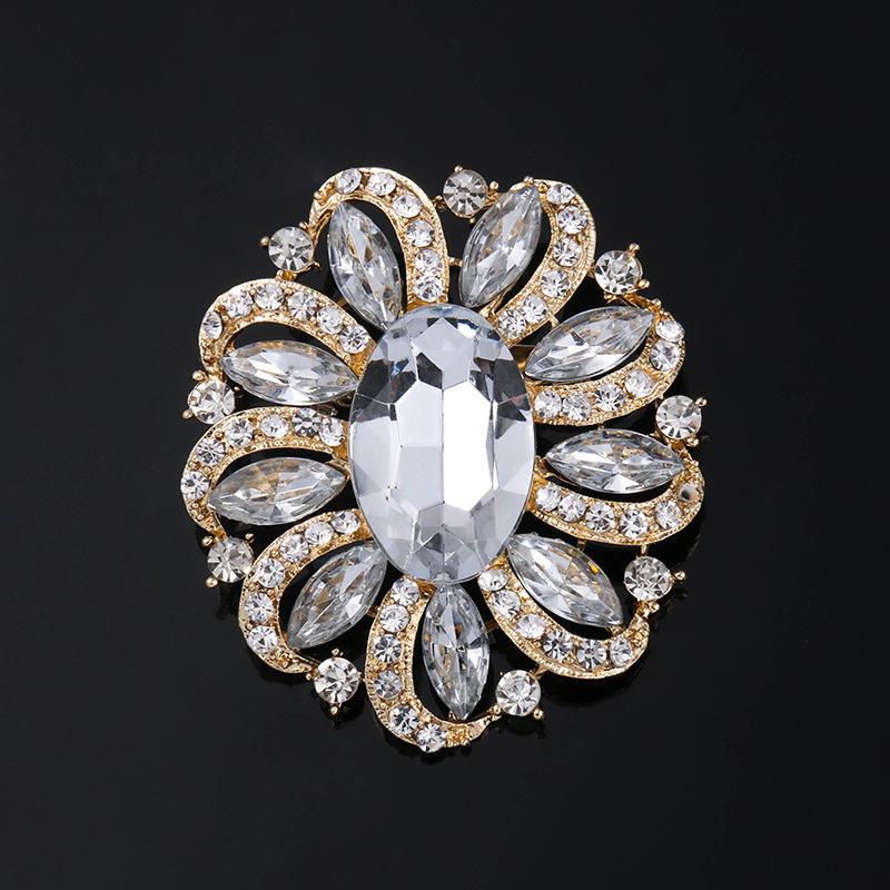 SKEDS Fashion Women Creative Luxury Rhinestone Shiny Brooches Pins Exquisite Crystal Lady Party Banquet Accessories Jewelry