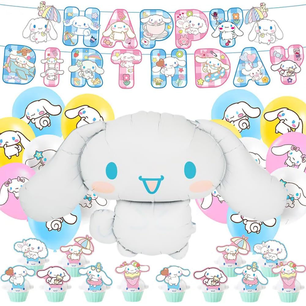 Cinnamoroll Birthday Decorations, Happy Birthday Balloons, Character, Anniversary, Children's Day, Nursery, Celebration, Decorations, Unisex, for