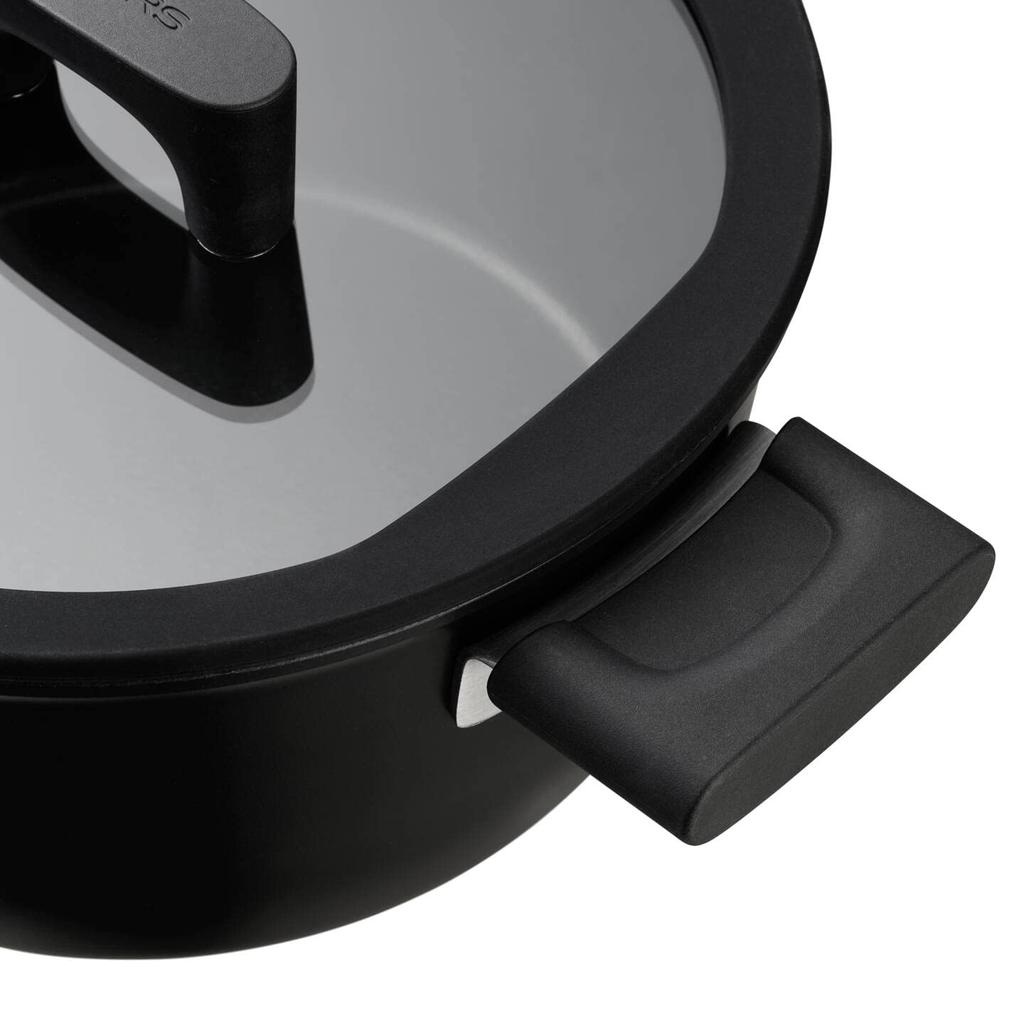 [Officially Imported] Fiskars 22cm Casserole (with Lid), Induction/Gas Compatible, Non-Stick, "Hard Face" 1052227