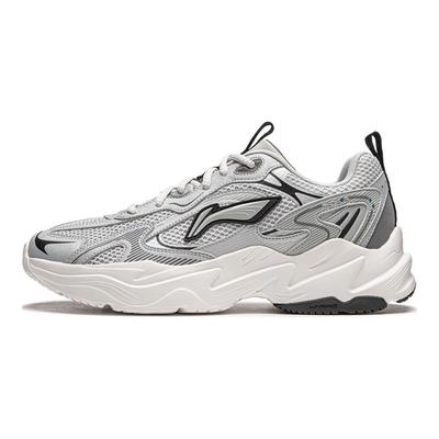 Li Ning Meteor Versatile Retro Dad Shoes Thick Sole Height Increasing Shock Absorption Non-Slip Wear-Resistant Support Low-Top Casual Shoes AGCU121-2