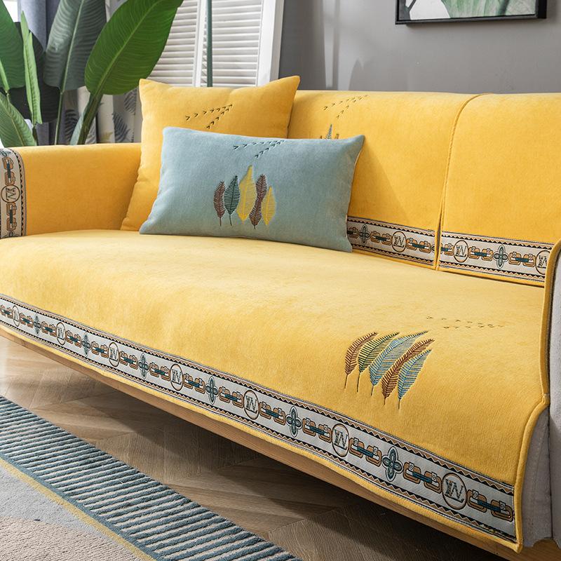 Žinylkový polštář na pohovku Four Seasons Univerzální protiskluzový Cenově dostupný Luxusní styl Moderní Jednoduchý Zimní Vysoce kvalitní zesílené kožené polštáře Polštáře na sezení