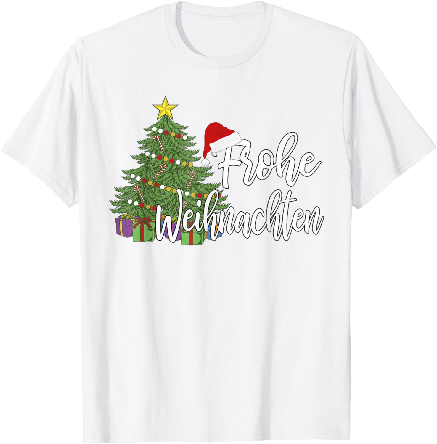 GerUnisex Matching Present Merry Christmas Frohe Weihnachten TShirt Unisex Summer Streetwear Tops Camiseta Hombre S