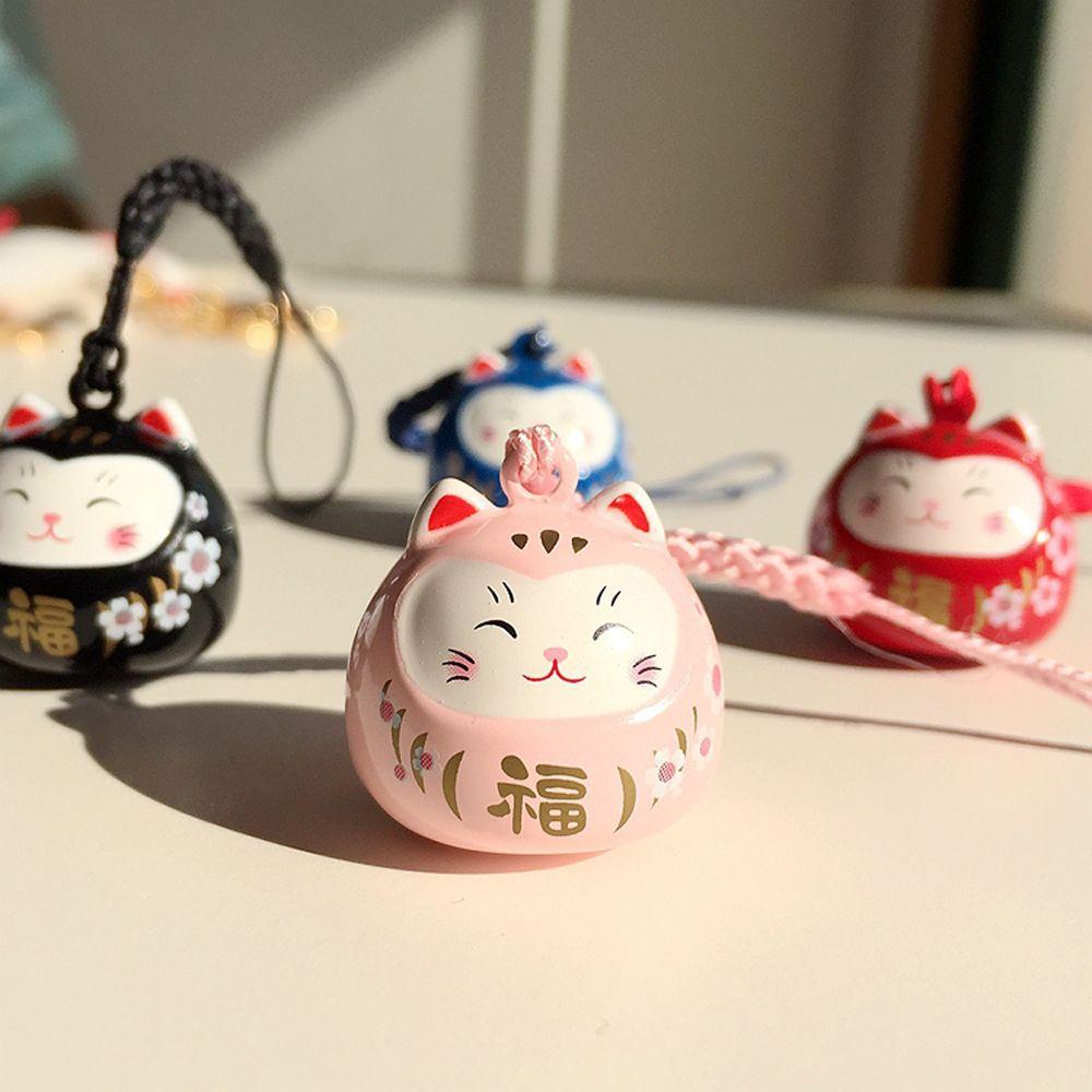 Cute Charm Cartoon Car Key Pendant Lucky Cat Keychains Maneki Neko Keyrings Bag Decoration