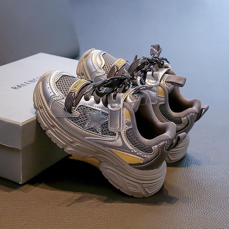 Children's 2025 autumn new soft-soled non-slip sneakers mesh breathable boys and girls dad shoes