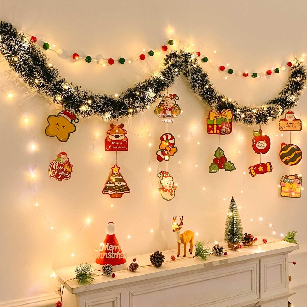 Christmas Tinsel Garland for Tree Ornaments and Wall Decor