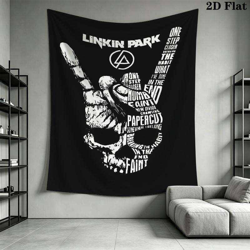 Linkin Park Wall Tapestry Aesthetic Wall Hanging Printed Fabric Blanket Decorative Tapestries for Bedroom Living Room Home Decor