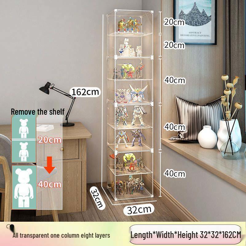 Transparent Lego Brick Display Cabinet: Dustproof Acrylic Storage for Figurines