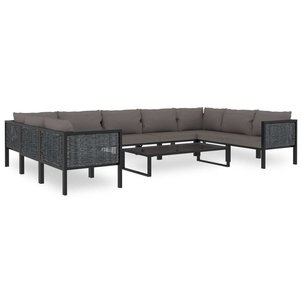 Corner Sofa Unit with Right Armrest Poly Rattan Anthracite