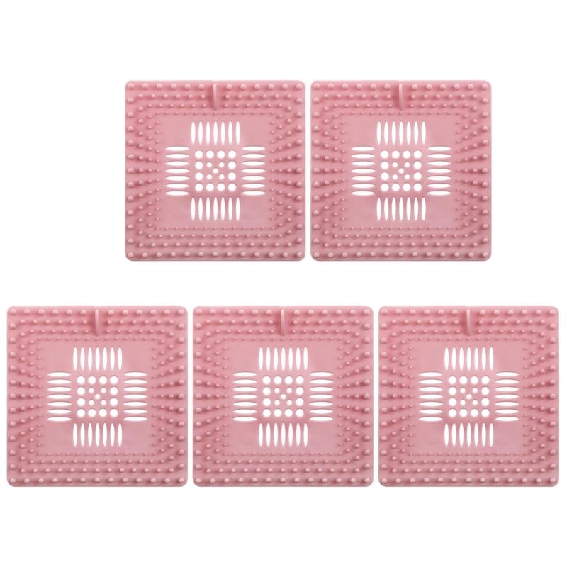 Multiple Color Hair Stoppers Portable Accessory for Shower Drain 5 Pack Sturdy Plastic Easy to Installion Bathroom